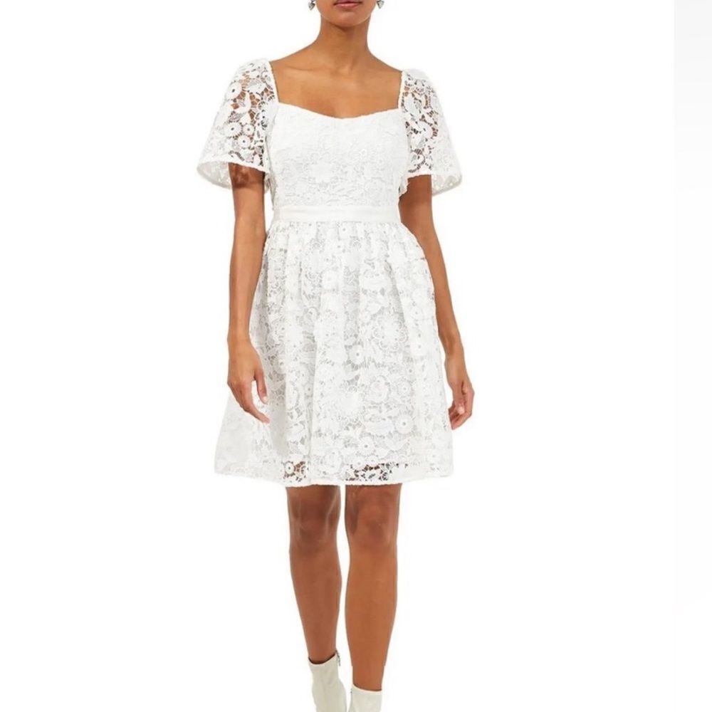 French Connection White Lace Dress
